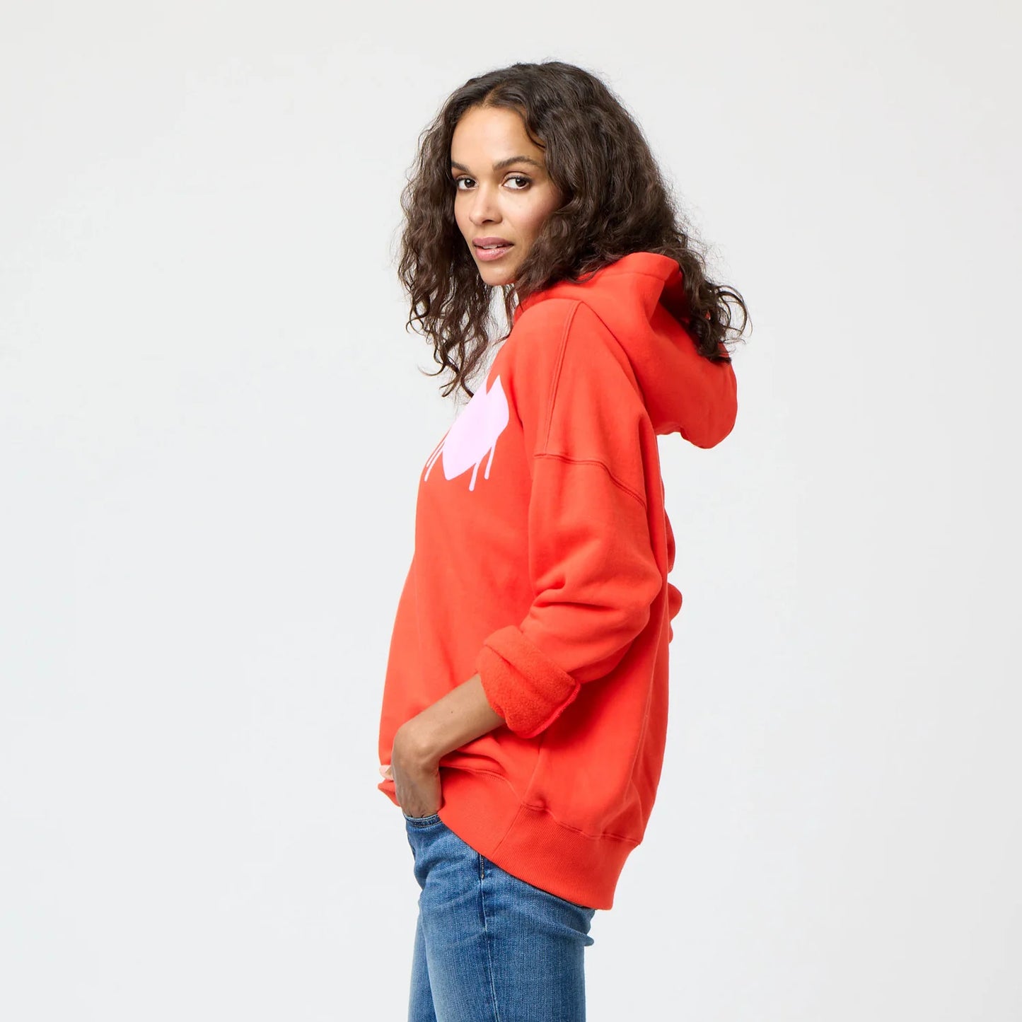 Drippy Heart Hoodie Cherry Red