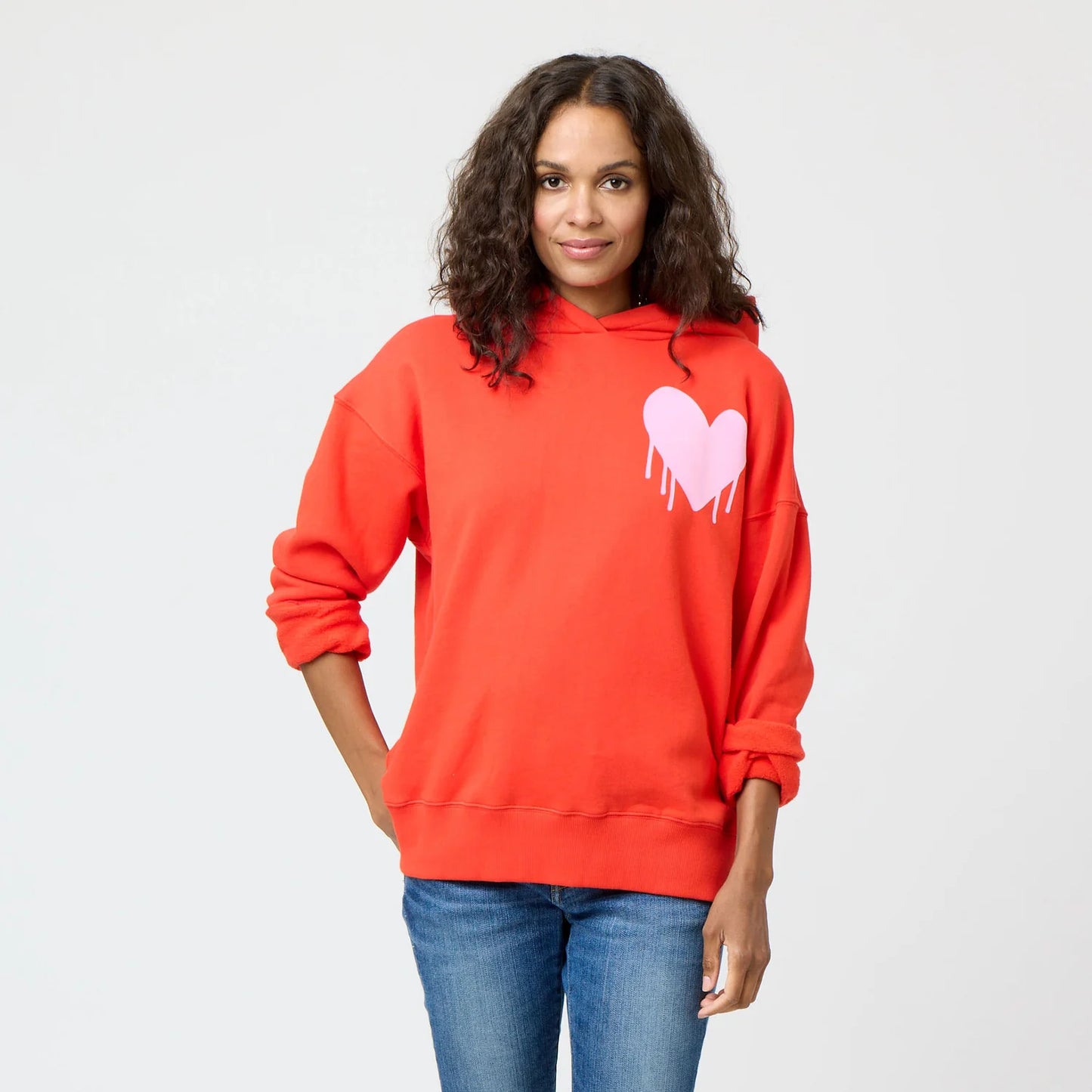 Drippy Heart Hoodie Cherry Red