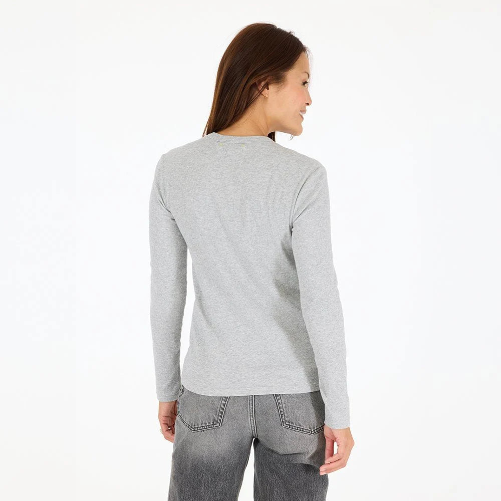 KR Long Sleeve Rib Tee - Gray