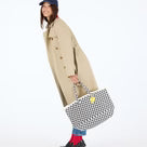 KR Heart Black White Check Tote