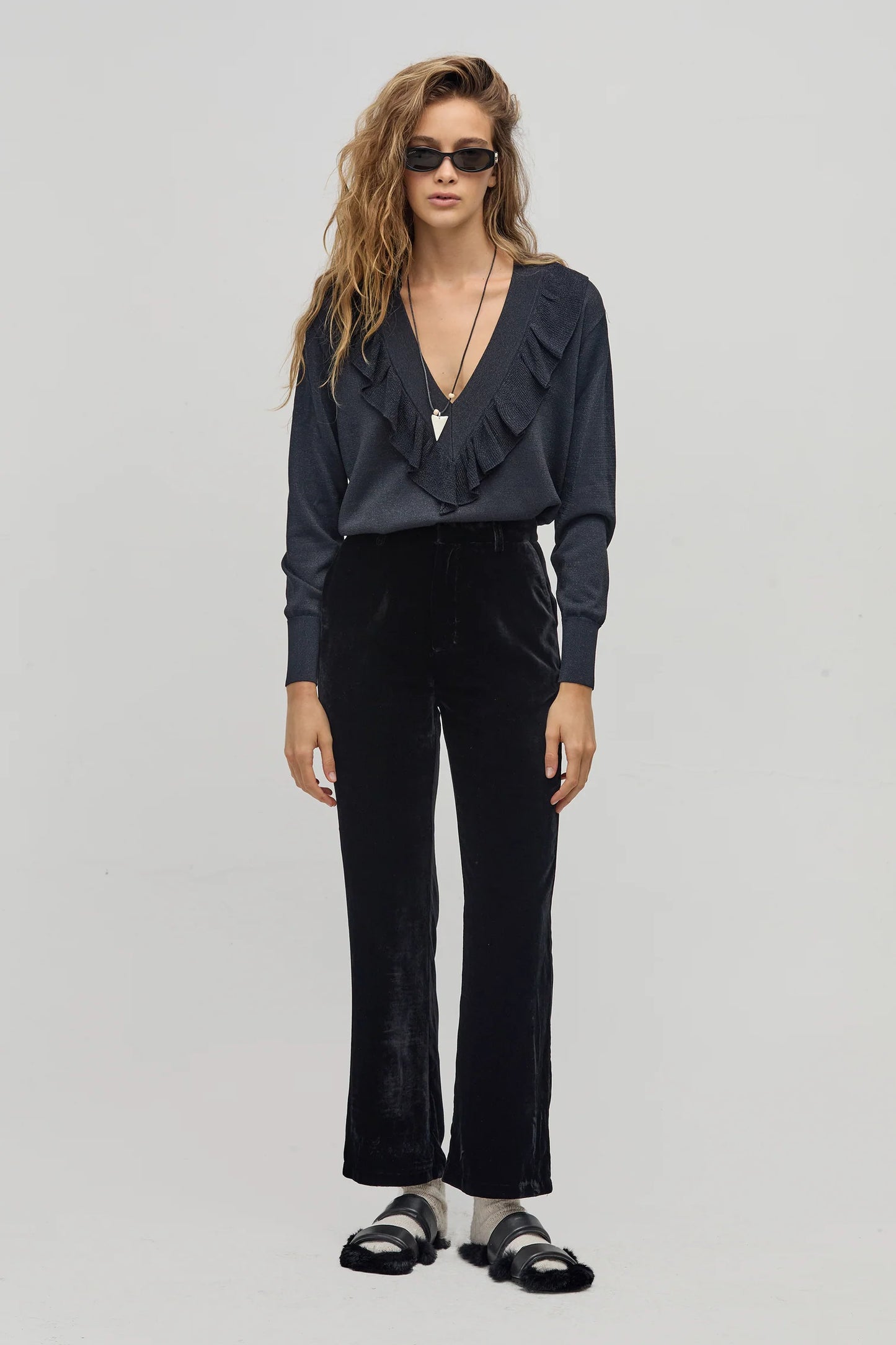 Boho Lurex Sweater Black