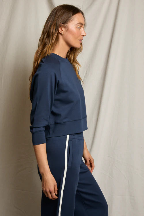 Mikos Travel Wide Leg Pant with Navy Stripe