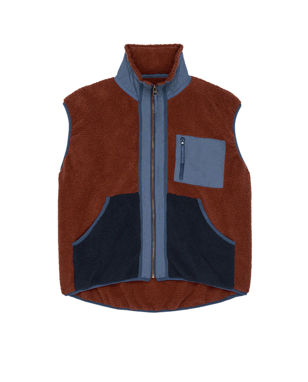 The Plush Tundra Vest Chocolate & Navy