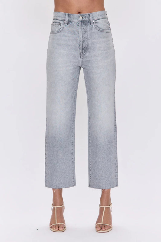 Cassie Crop Super High Rise Straight in Enigma