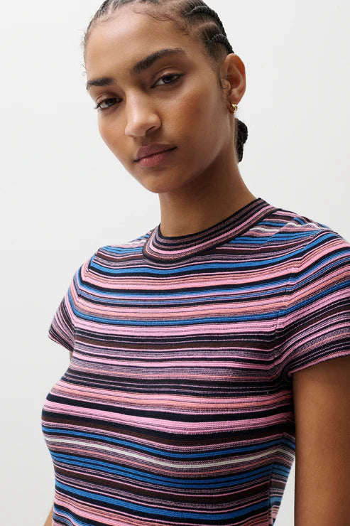 Selene Sweater Tee - Egyptian Blue Stripe