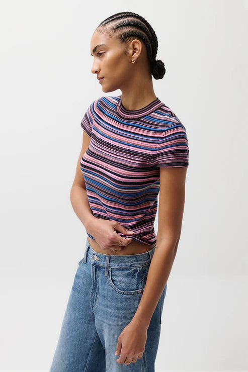 Selene Sweater Tee - Egyptian Blue Stripe