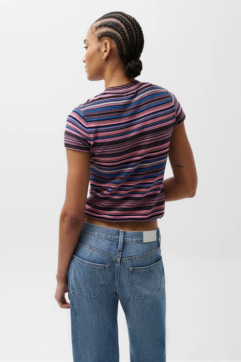 Selene Sweater Tee - Egyptian Blue Stripe