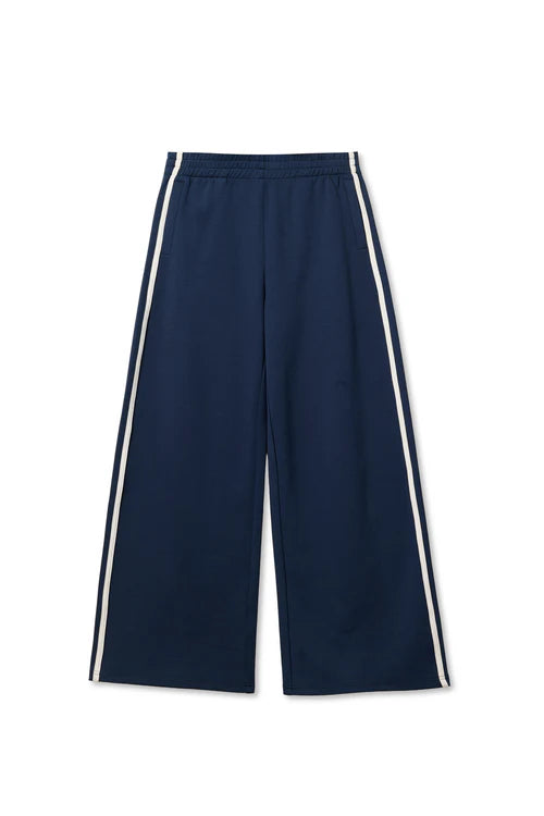 Mikos Travel Wide Leg Pant with Navy Stripe