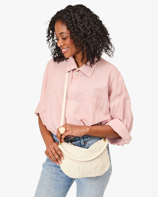 Petite Moyen Cream Woven Checker