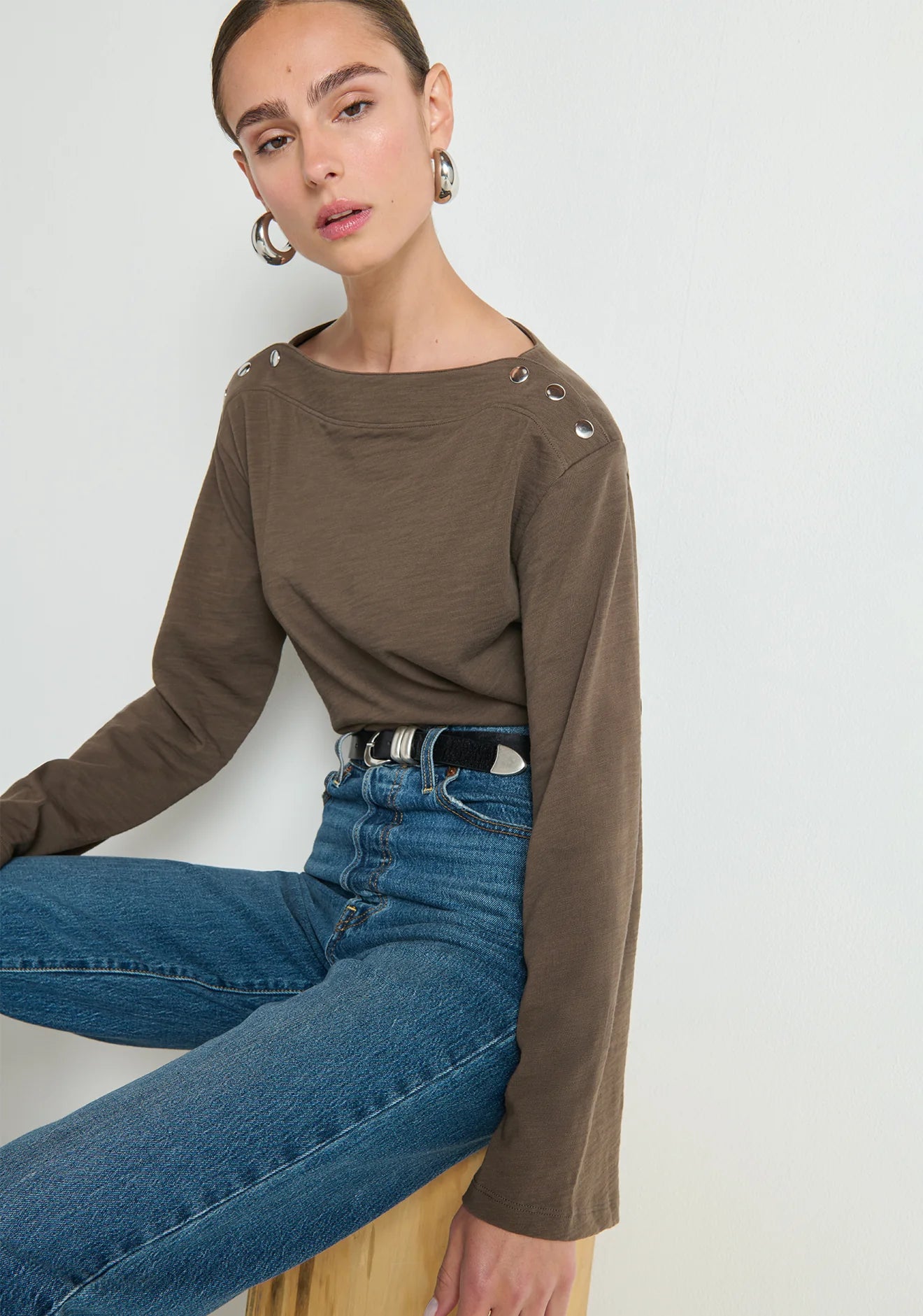 Rochelle Boatneck Tee Espresso