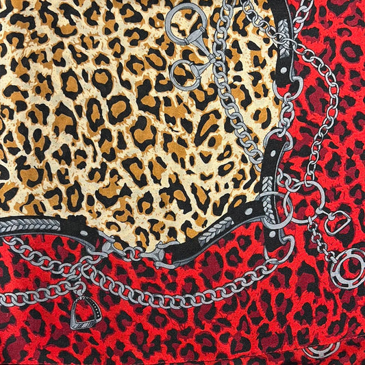 Red Leopard Print Scarf