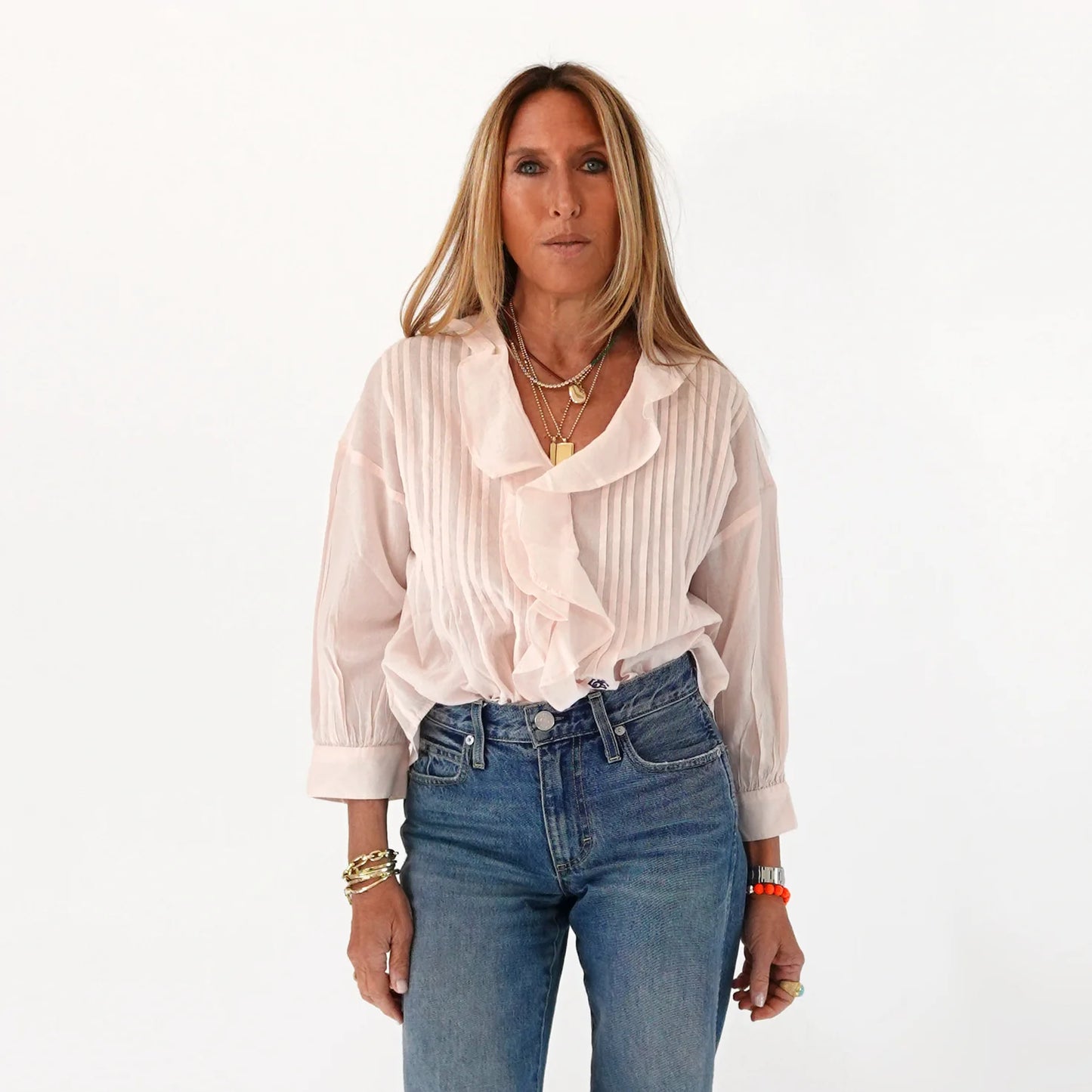 Rosen Cotton Blouse Pink
