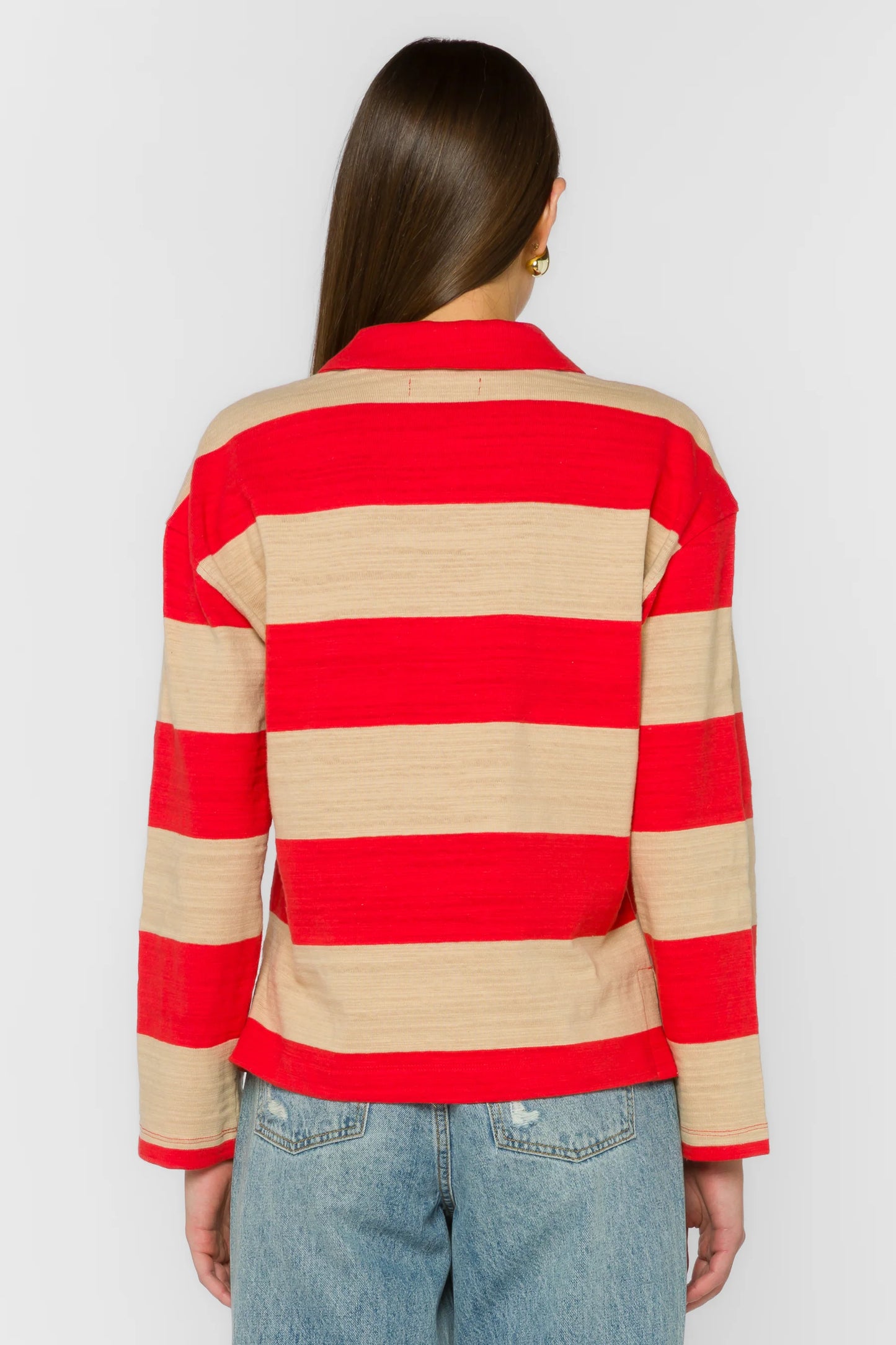 Sailor Red Rugby Stripe Top