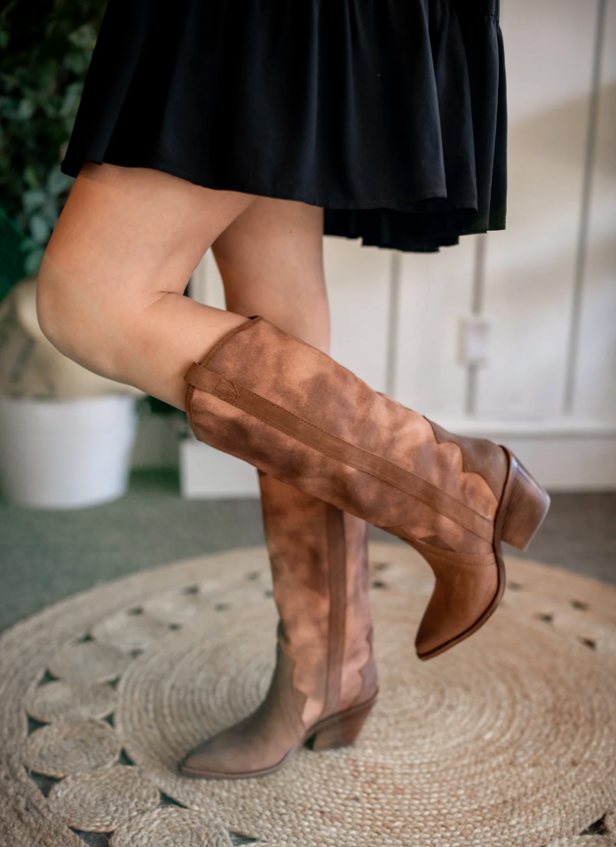 Navene Chocolate Leather Boots