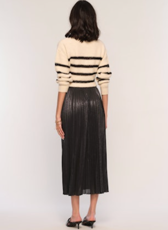 Enora Metallic Pleated Skirt