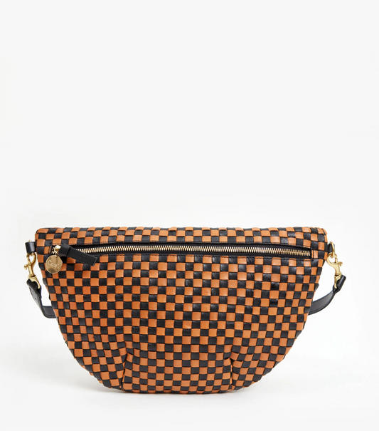 Grande Fanny Black & Natural Woven Checker