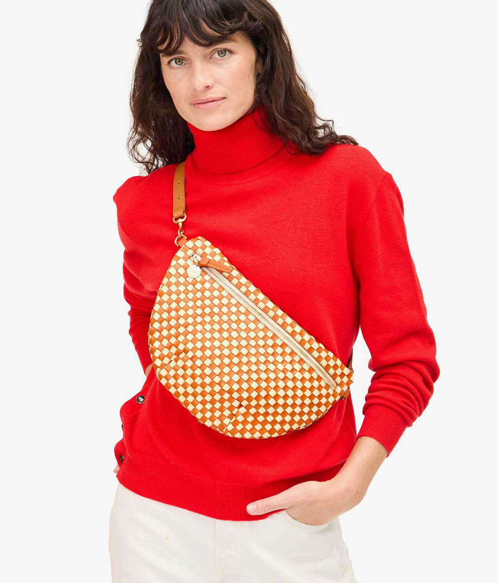 Grande Fanny Natural & Cream Woven Checker