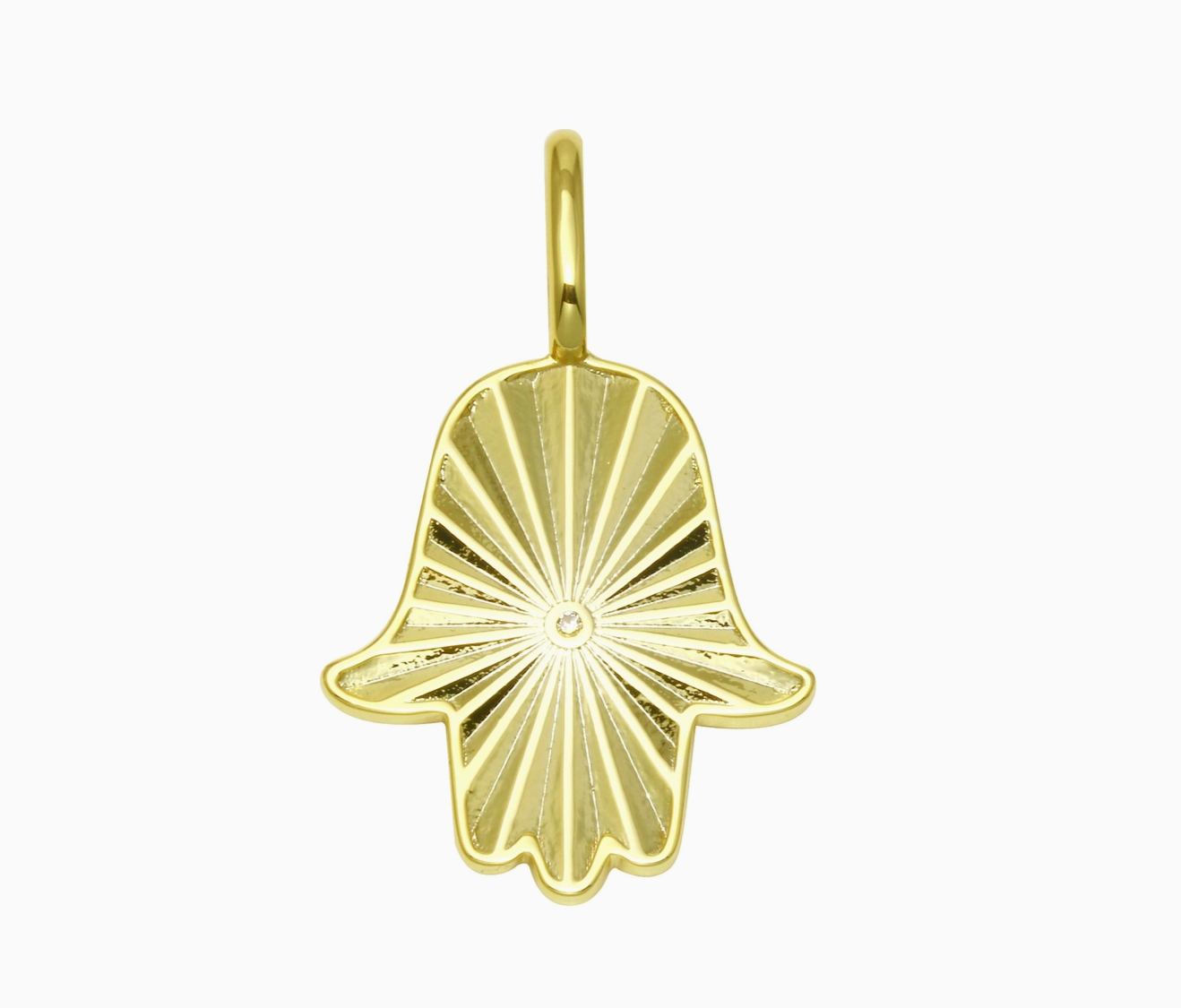 Fluted Hamsa Charm