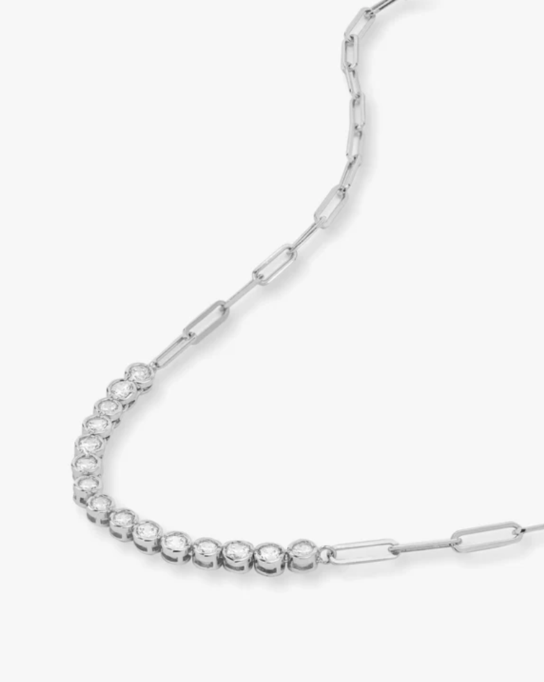 Silver Baroness Samantha Tennis Necklace