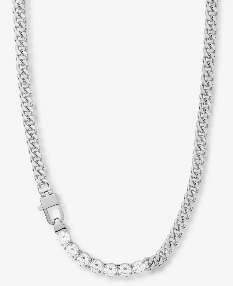 Silver Julian Loves Diamonds Necklace 16"