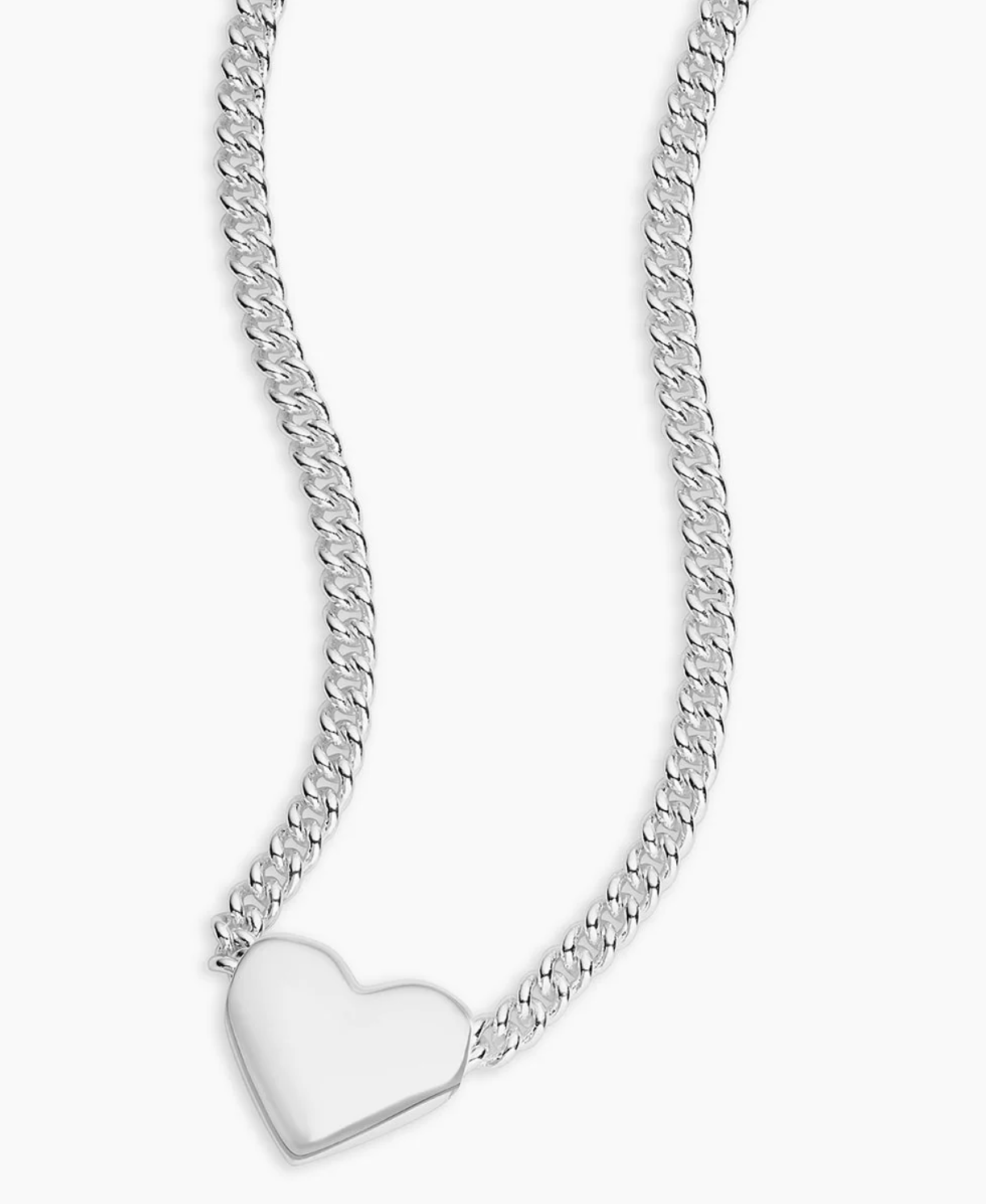 Silver Lou Heart Charm Necklace