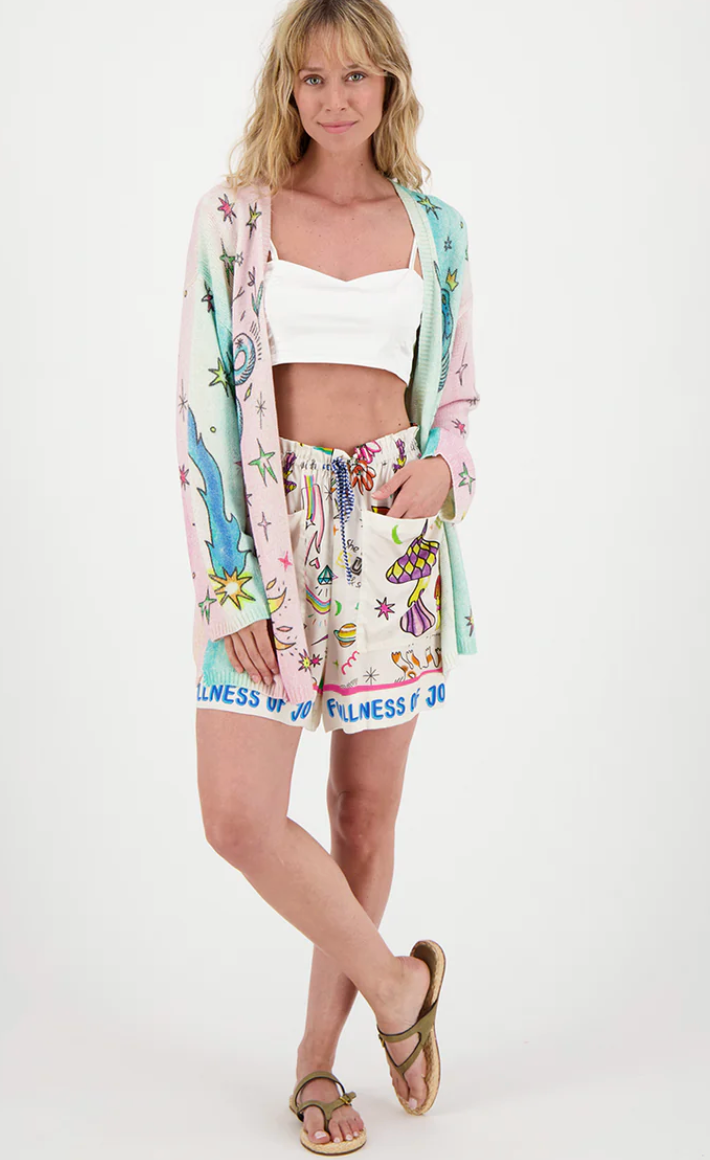 Mykonos Enlightenment Printed Cardigan