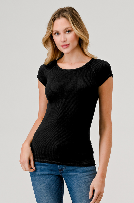 Rib Black Baby Tee
