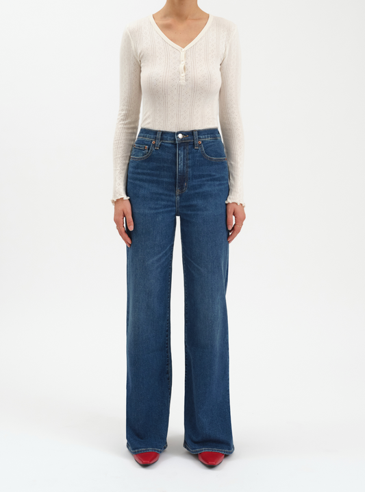 Far Out High Rise Wide Leg in Waterfall