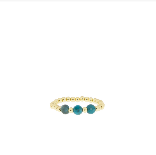 Gold & Turquoise Stretch Ring