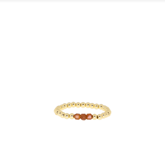 Gold & Garnet Stretch Ring