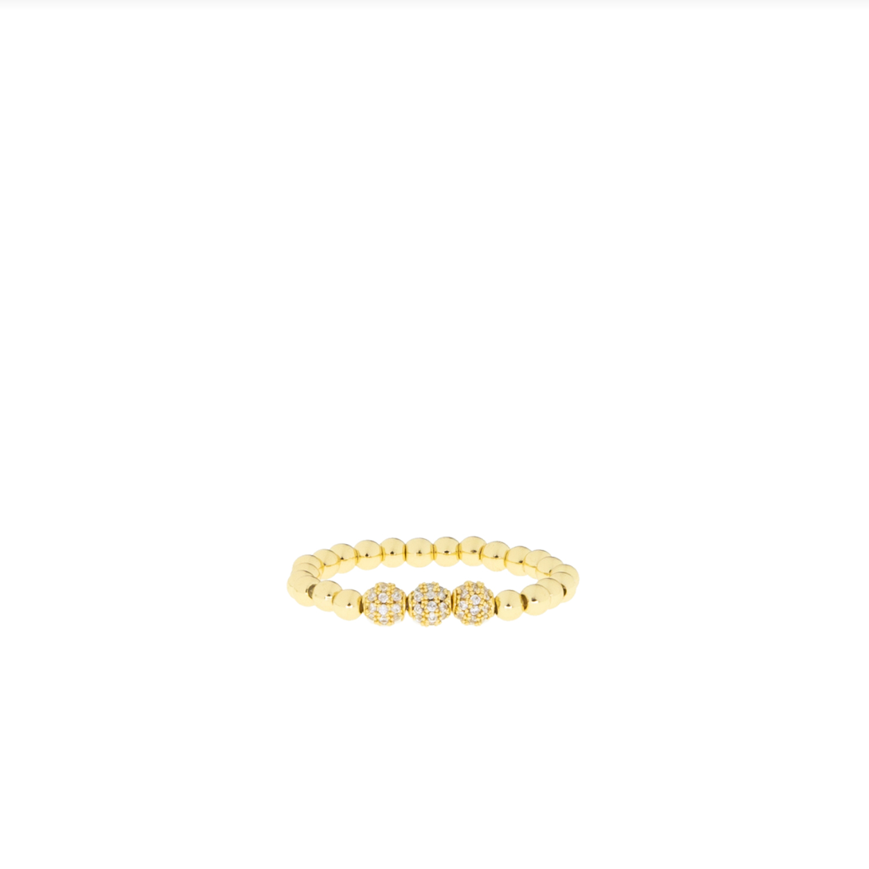 Gold Triple Pave Stretch Ring