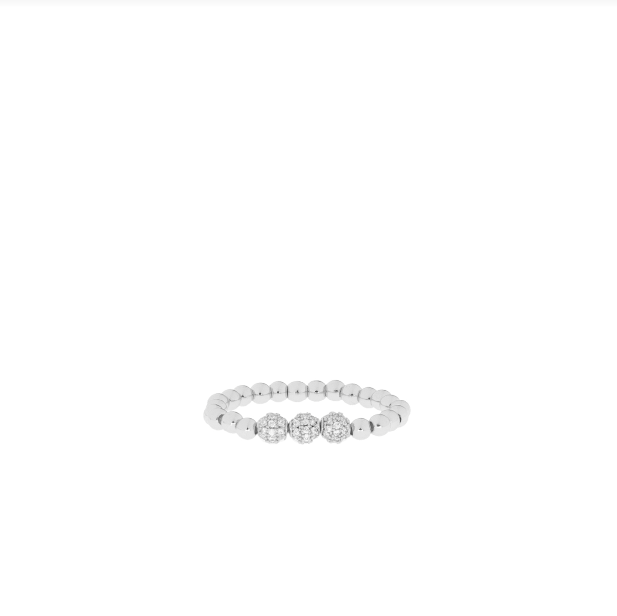 Silver Triple Pave Stretch Ring