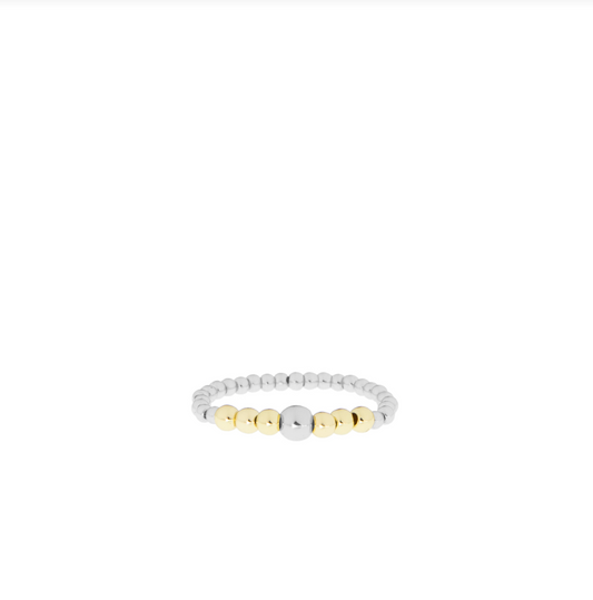 Silver & Gold Ball Stretch Ring