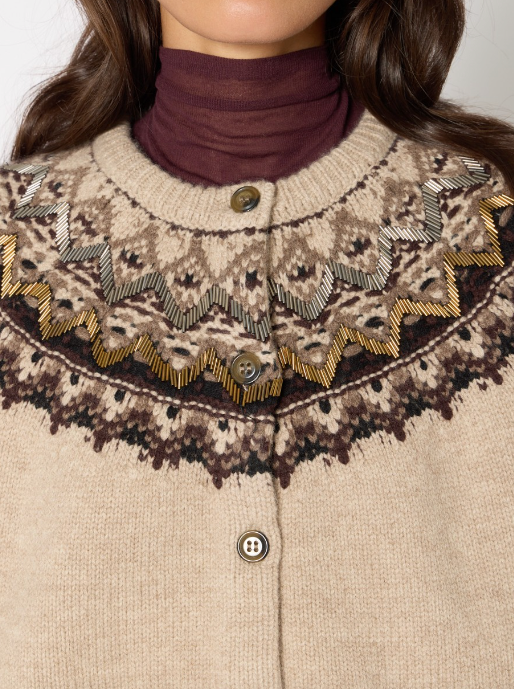 Mambowavy Round Neck Cardigan