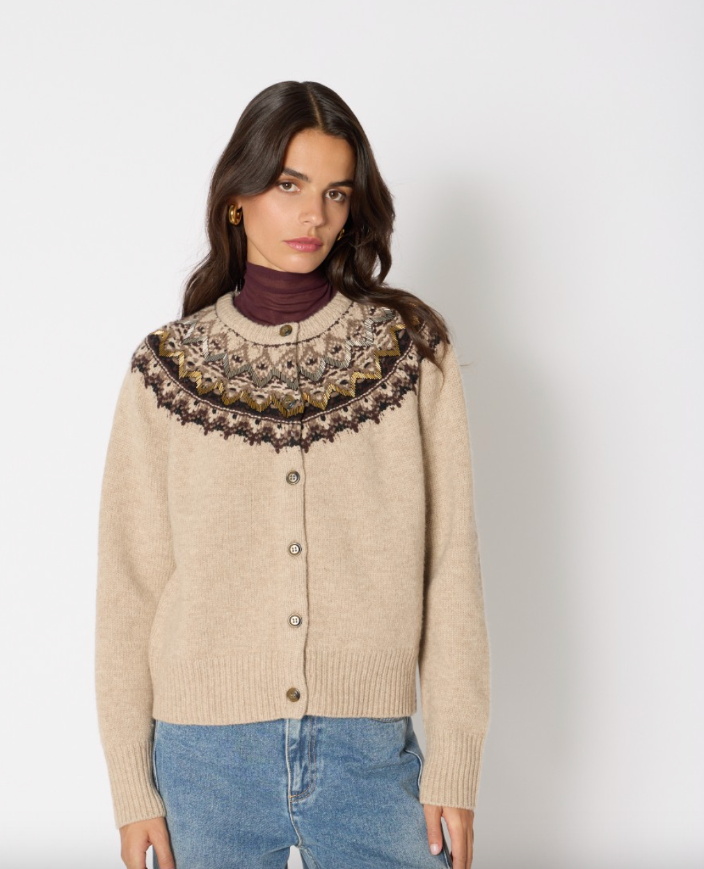 Mambowavy Round Neck Cardigan