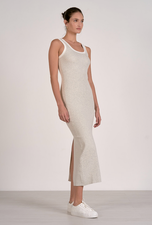 Grey Ribbed Tank Dress