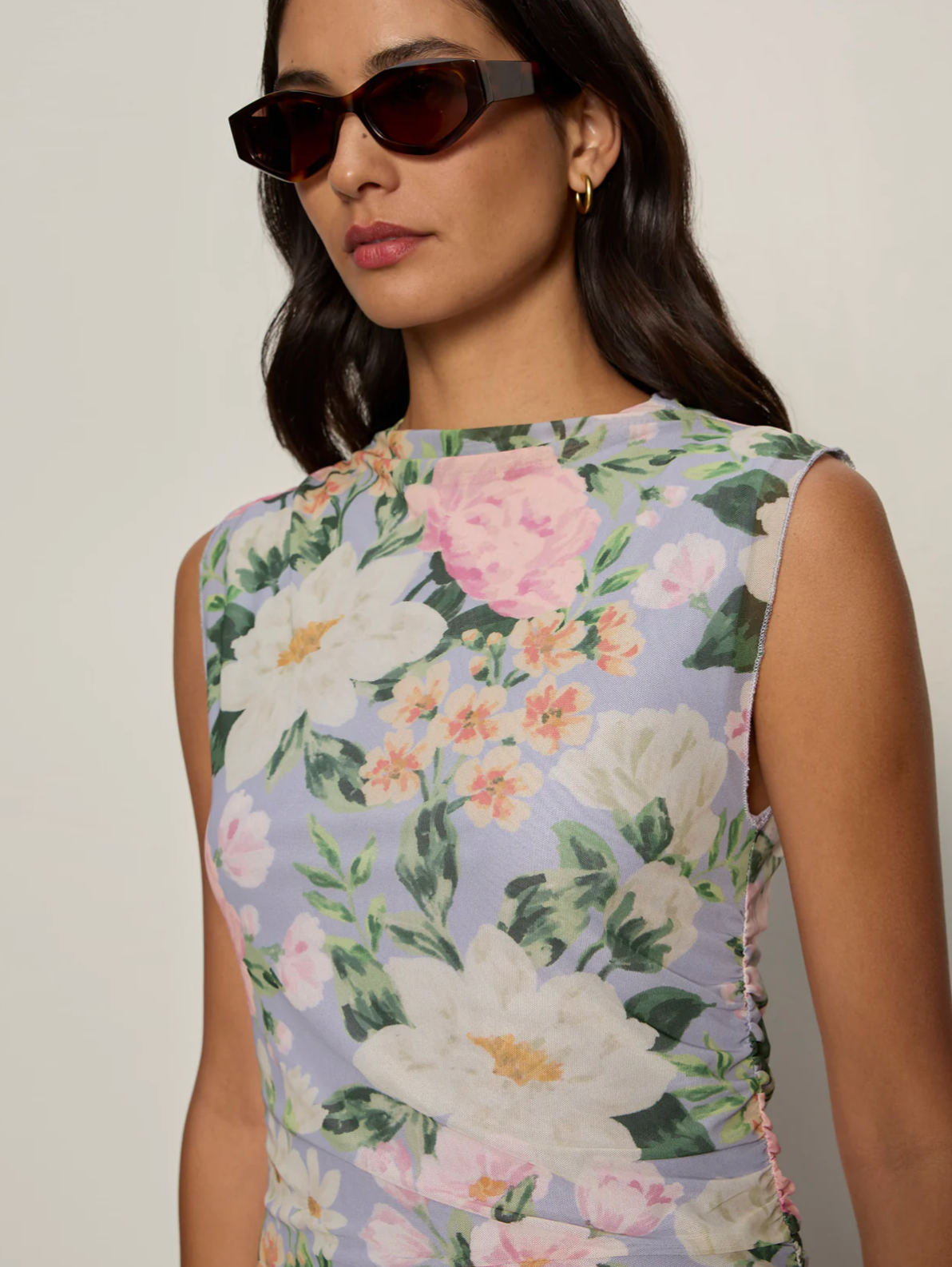 New Day Mesh Midi Dress - Spring Floral