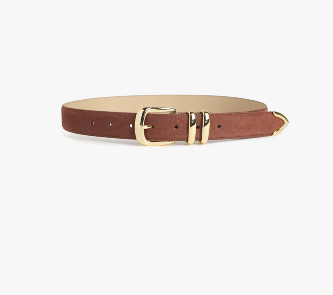 The Suede Jordan Belt Light Brown Polished