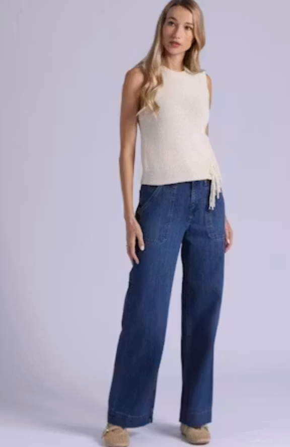 Sleeveless Crew With Fringe