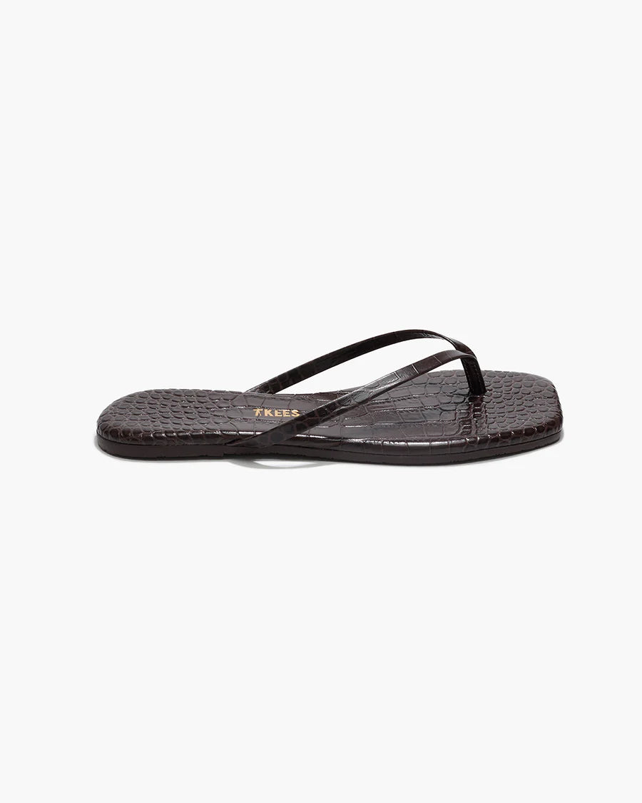 Square Toe Lily Croc Carob