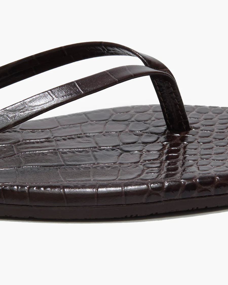 Square Toe Lily Croc Carob