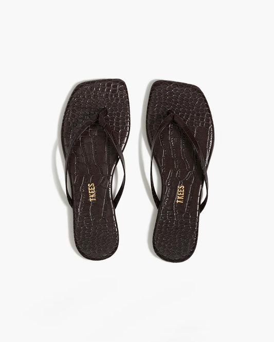 Square Toe Lily Croc Carob