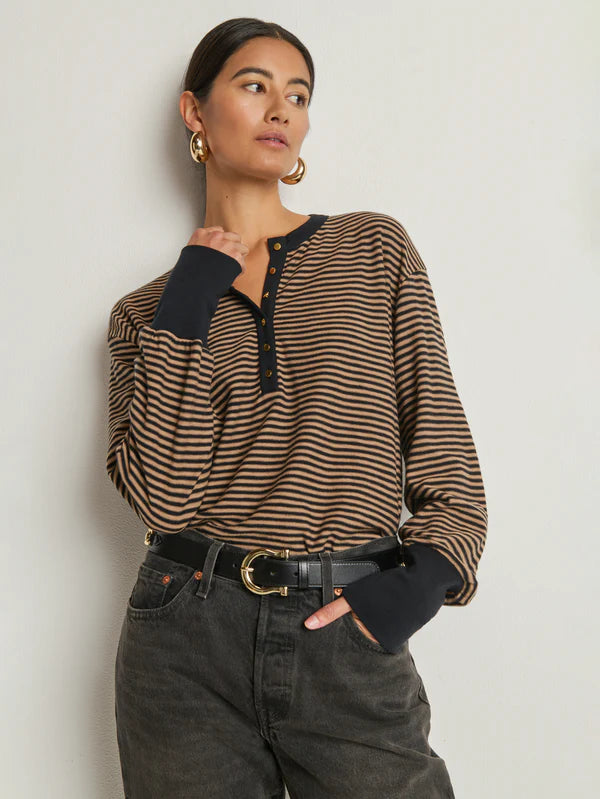Victoria Henley Mini Cocoa Stripe