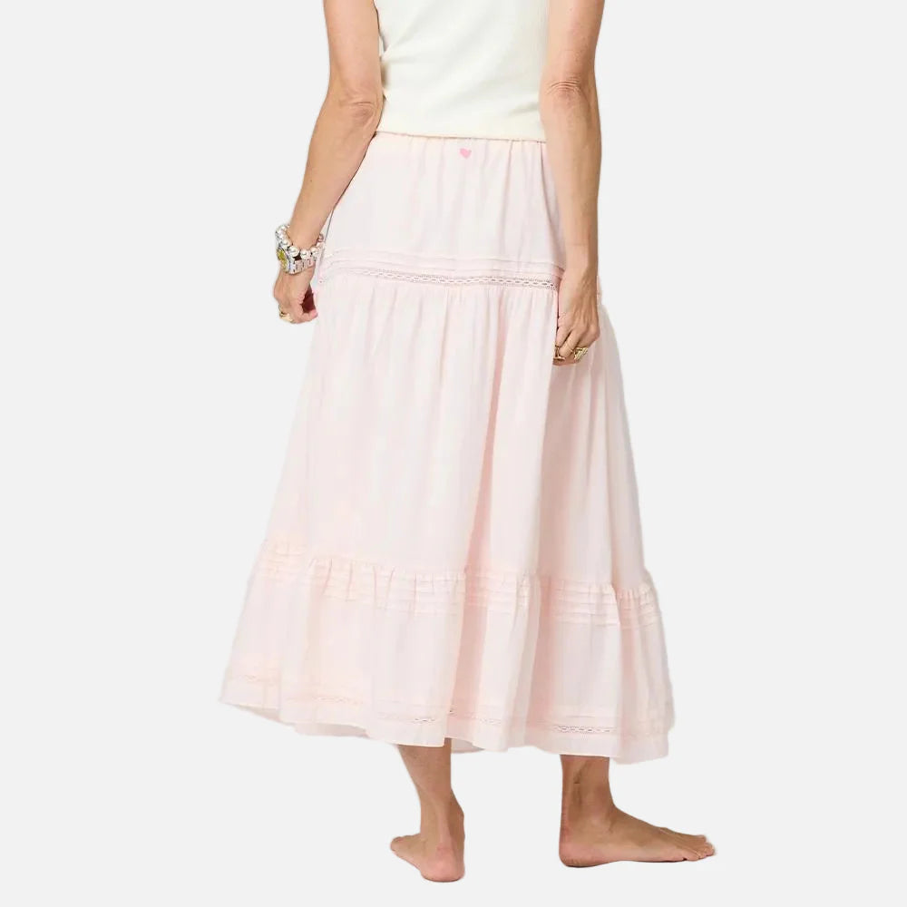 Vacance Cotton Pink Maxi Skirt