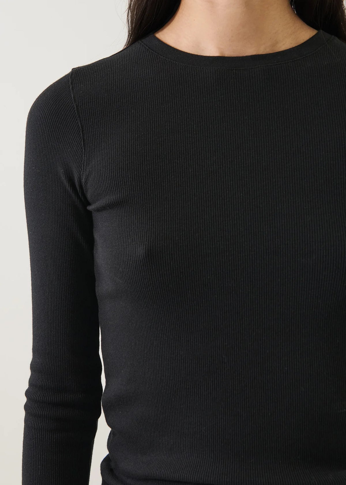 Pima Cotton Stretch Ribbed Long Sleeve