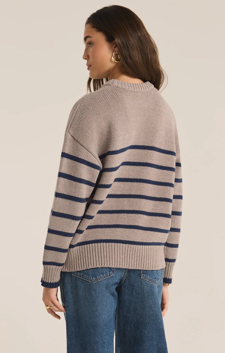 Taupe Navy Boyfriend Crew