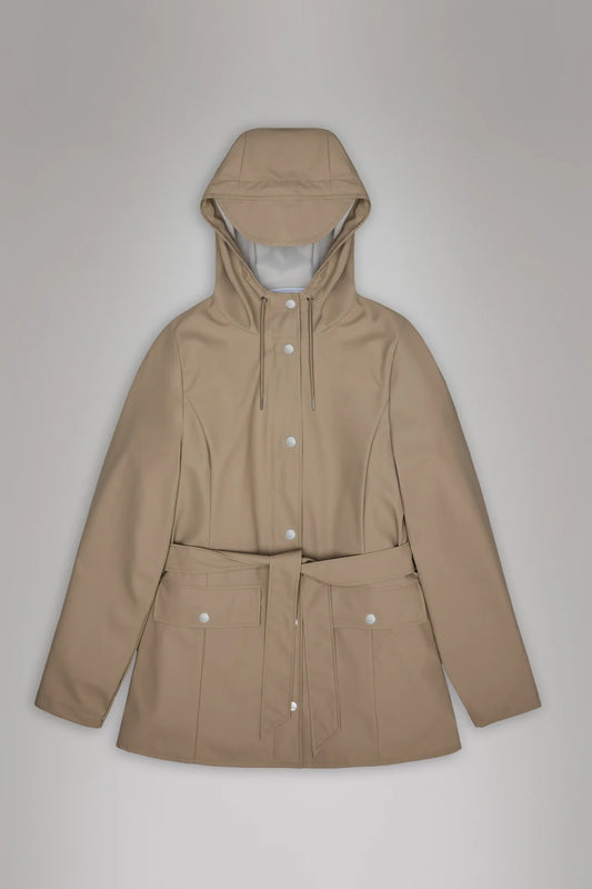 Rains Curve Jacket in Beige