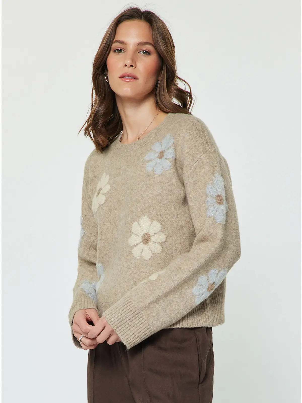 Daisy Floral Knit Sweater