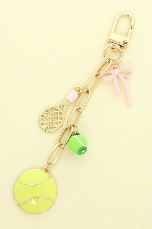 Enamel Tennis Theme Bag Charm