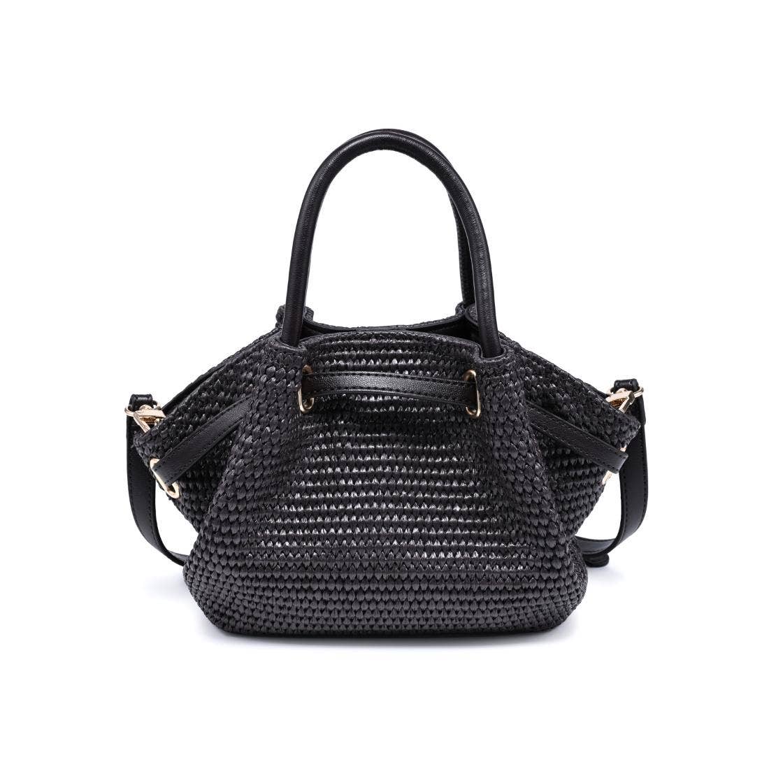 Selena - Straw Crossbody: Natural Black